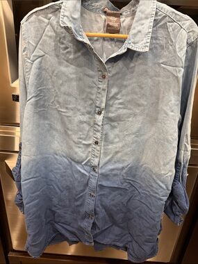Light-to-Mid Blue Ombre Denim Shirt